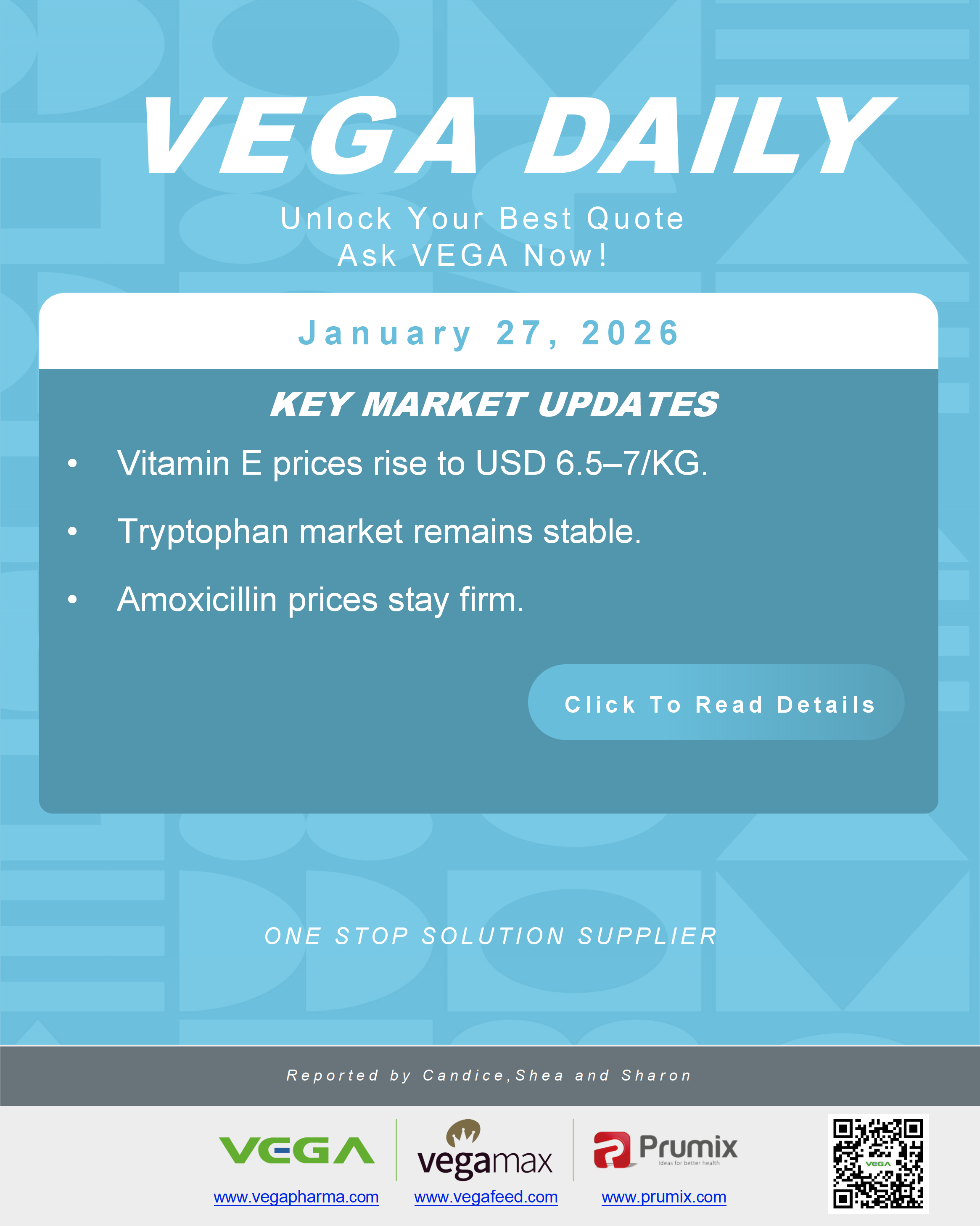 VEGA Daily Dated on January 27th 2026 Vitamin Amino Acid APl Food Additives.png